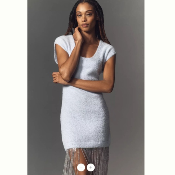By Anthropologie Fringe-Trim Sweater Dress - Picture 4 of 4